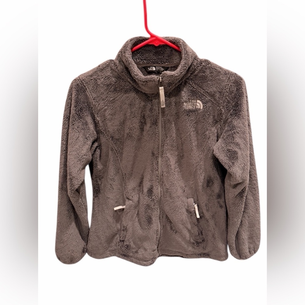 The North Face Girl’s Osito 2 Fuzzy Plush Full Zip Fleece Jacket Grey Size Large